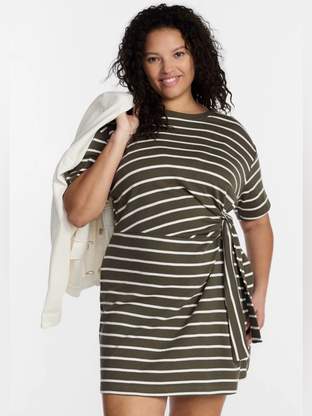 NWT Terra & Sky Twist Tie-Waist short sleeve Dress